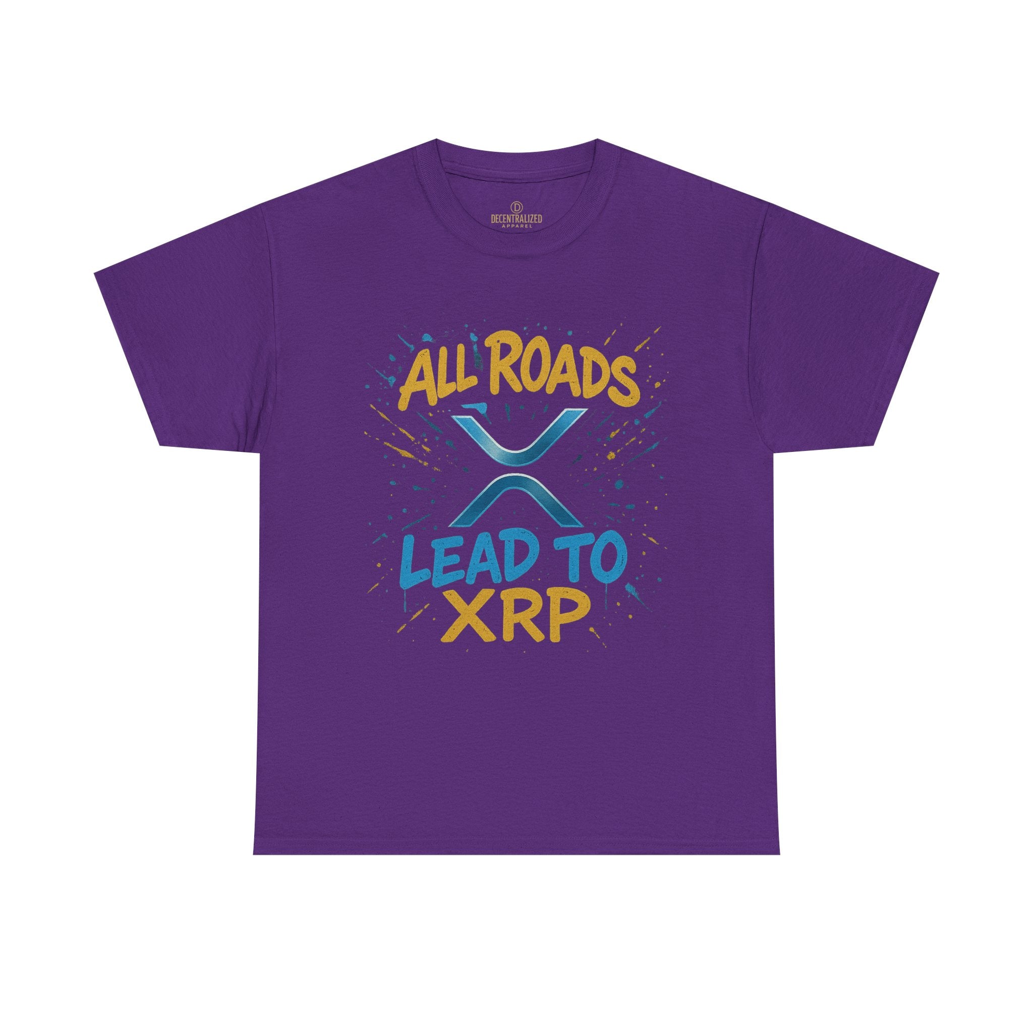 XRP Crypto Tee — "All Roads Lead to XRP" Casual Cryptocurrency Shirt