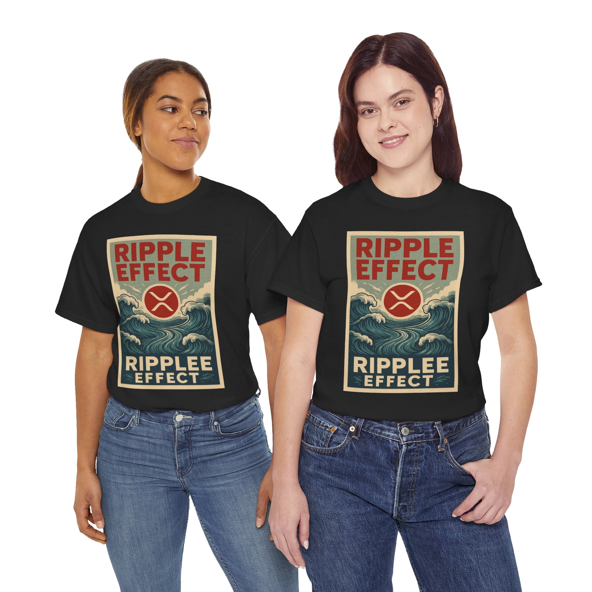 Ripple Effect Tee — Vintage Wave XRP Crypto Graphic T-Shirt