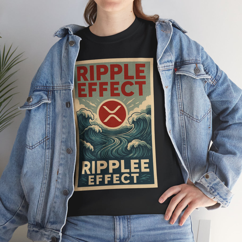 Ripple Effect Tee — Vintage Wave XRP Crypto Graphic T-Shirt