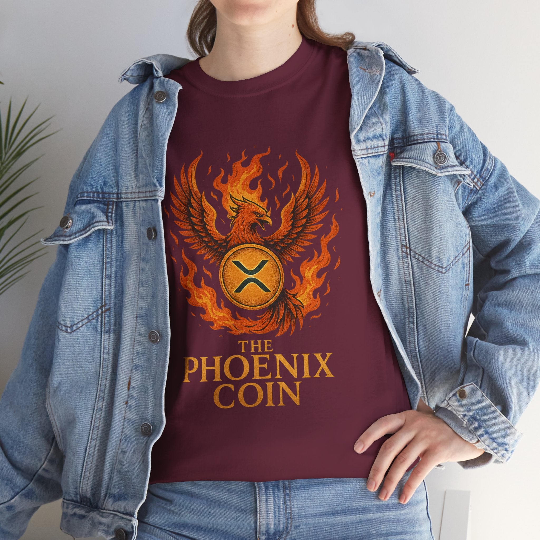 Phoenix Coin T‑Shirt — Fiery Phoenix Crypto Logo Tee