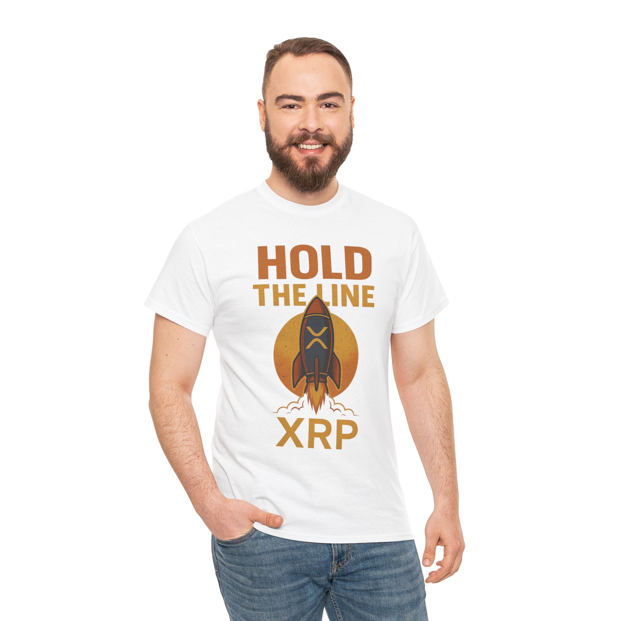 XRP Hold The Line Rocket Tee — Crypto Investor T‑Shirt