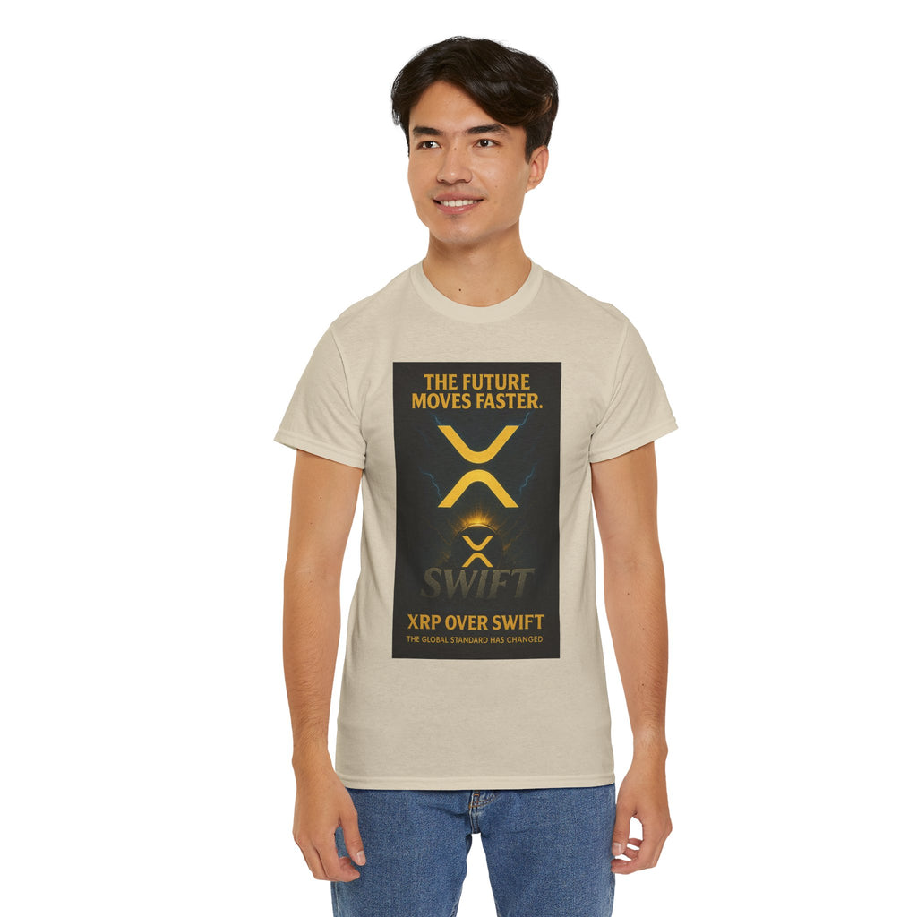XRP Swift Crypto T-Shirt — “The Future Moves Faster” XRP Over Swift Tee