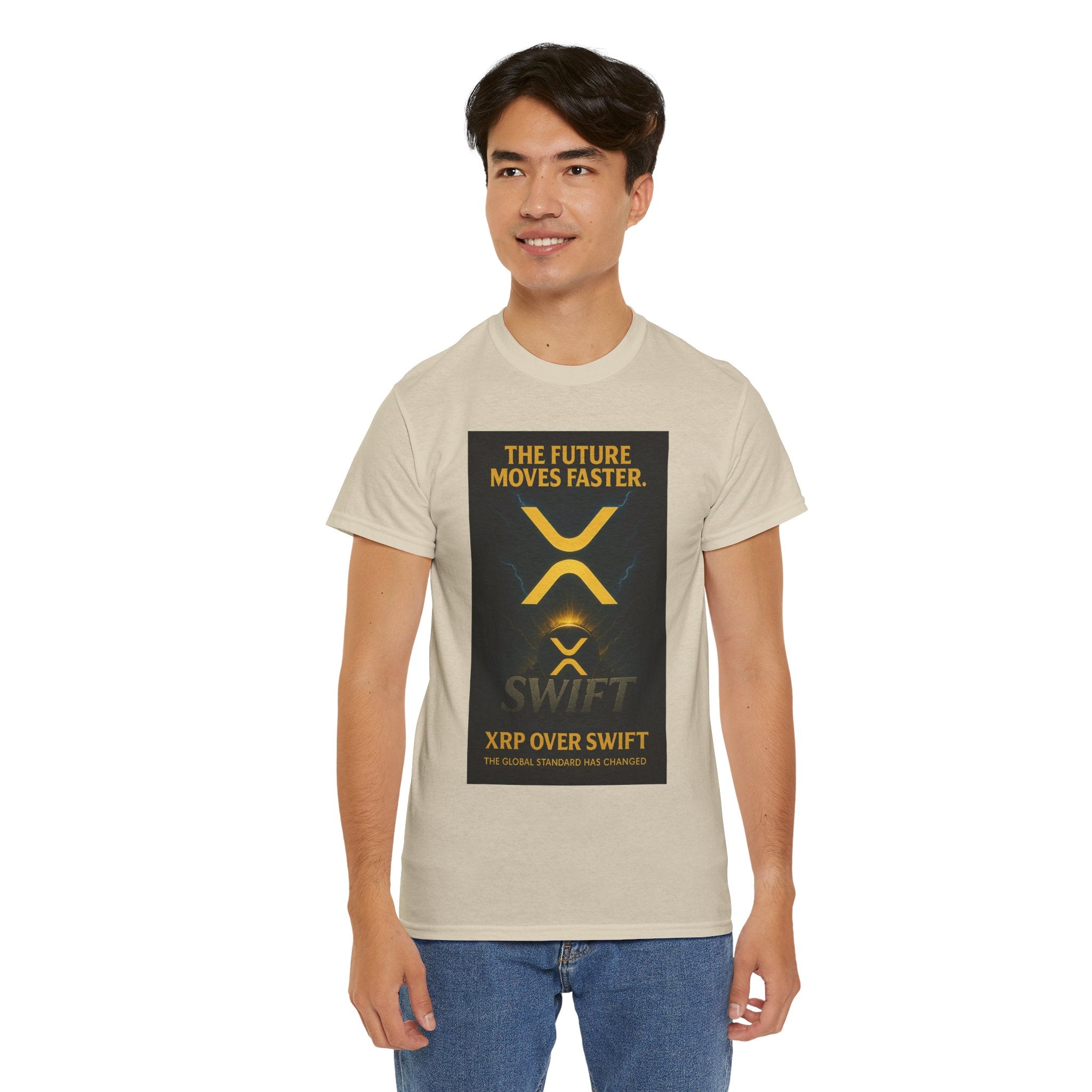 XRP Swift Crypto T-Shirt — “The Future Moves Faster” XRP Over Swift Tee