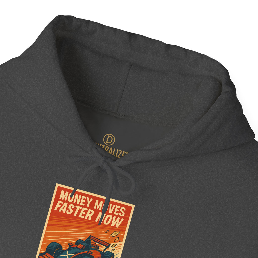 XRP 'Money Moves Faster Now' Hoodie – Crypto Retro Graphic Pullover