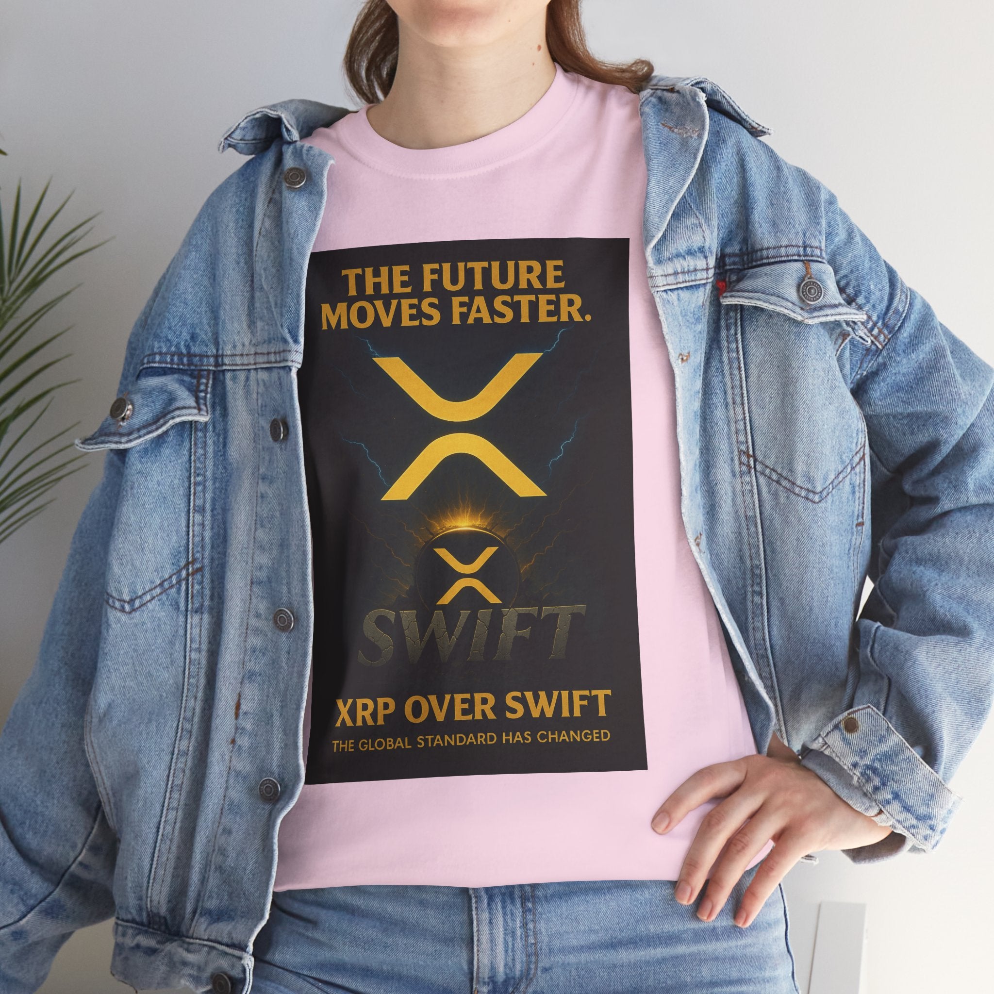 XRP Swift Crypto T-Shirt — “The Future Moves Faster” XRP Over Swift Tee