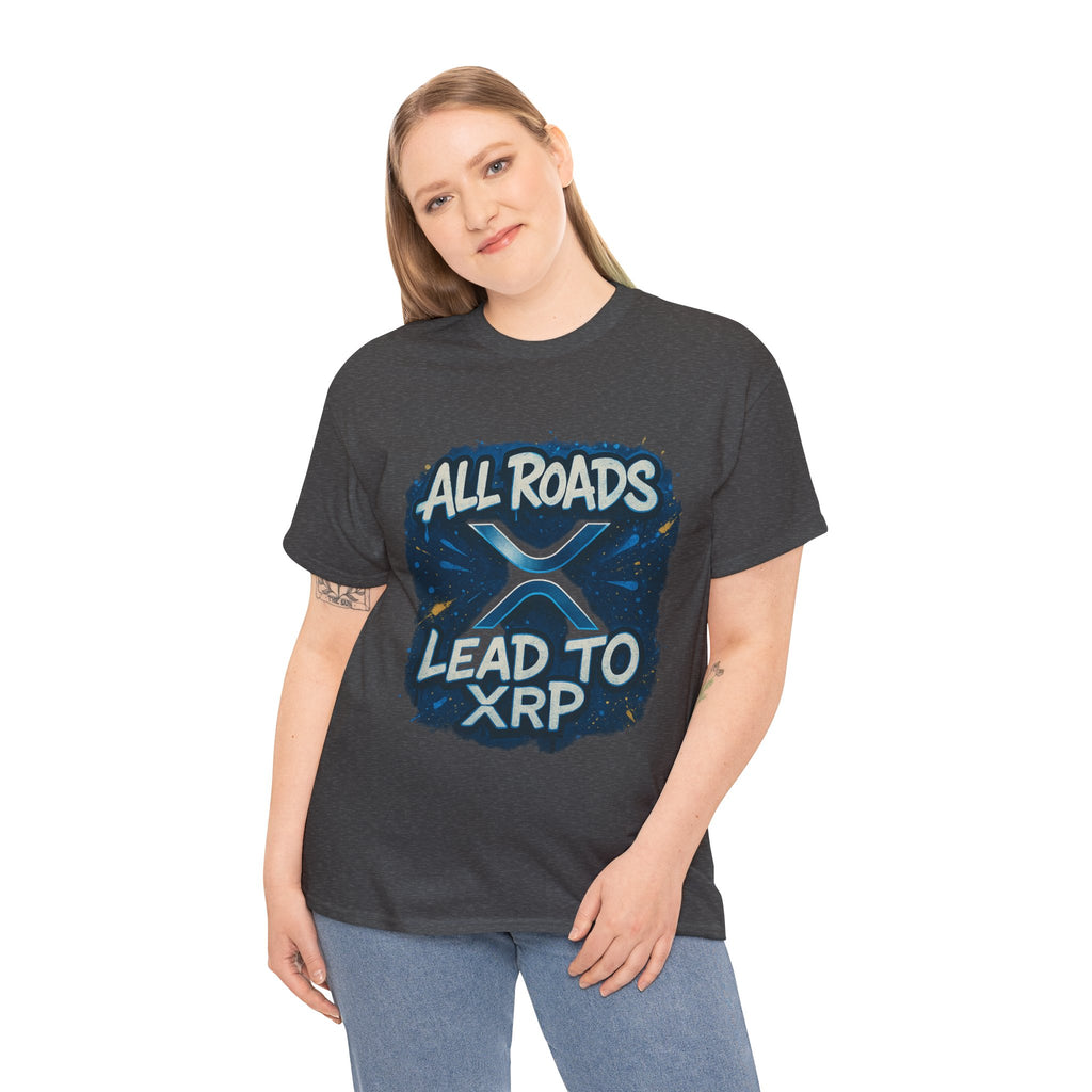 XRP Crypto T-Shirt — "All Roads Lead to XRP" Graphic Tee
