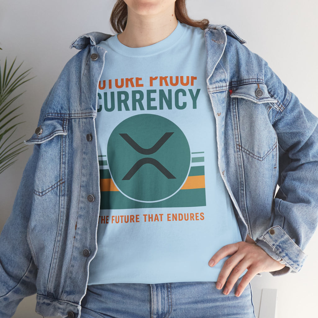 RIPPLE XRP 'Future Proof Currency' Graphic Tee — Crypto Retro Logo Shirt