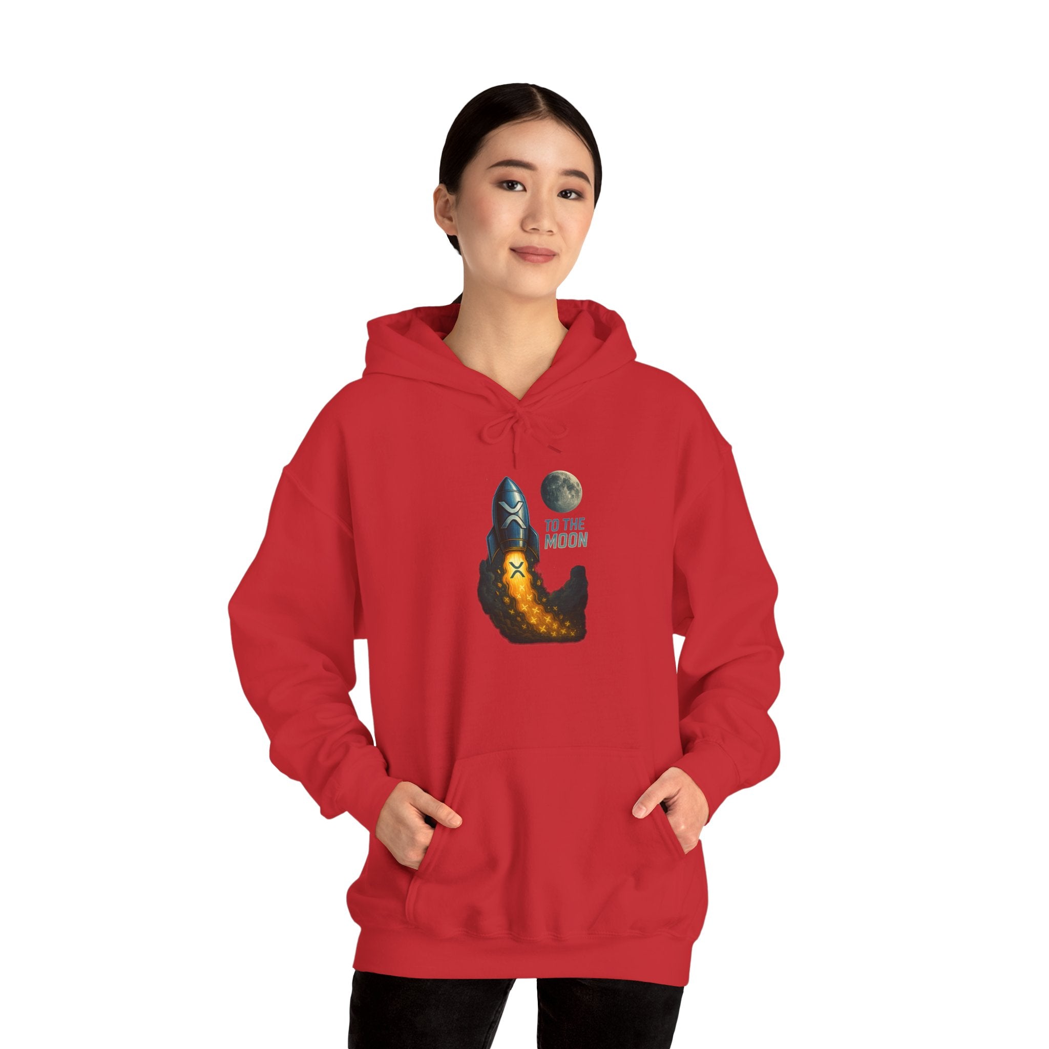 To the Moon Rocket Hoodie — Space Graphic Pullover