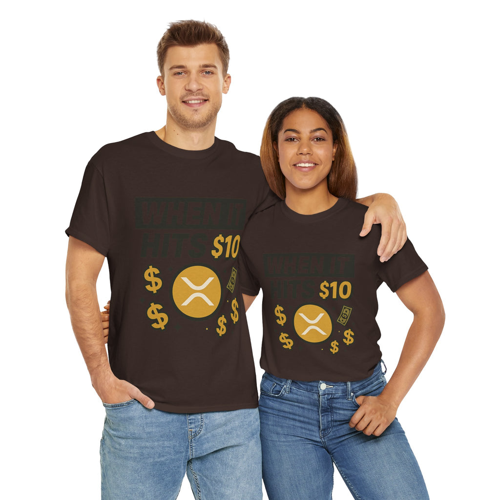 Crypto Tee - "When It Hits 10" Ripple XRP Meme Shirt