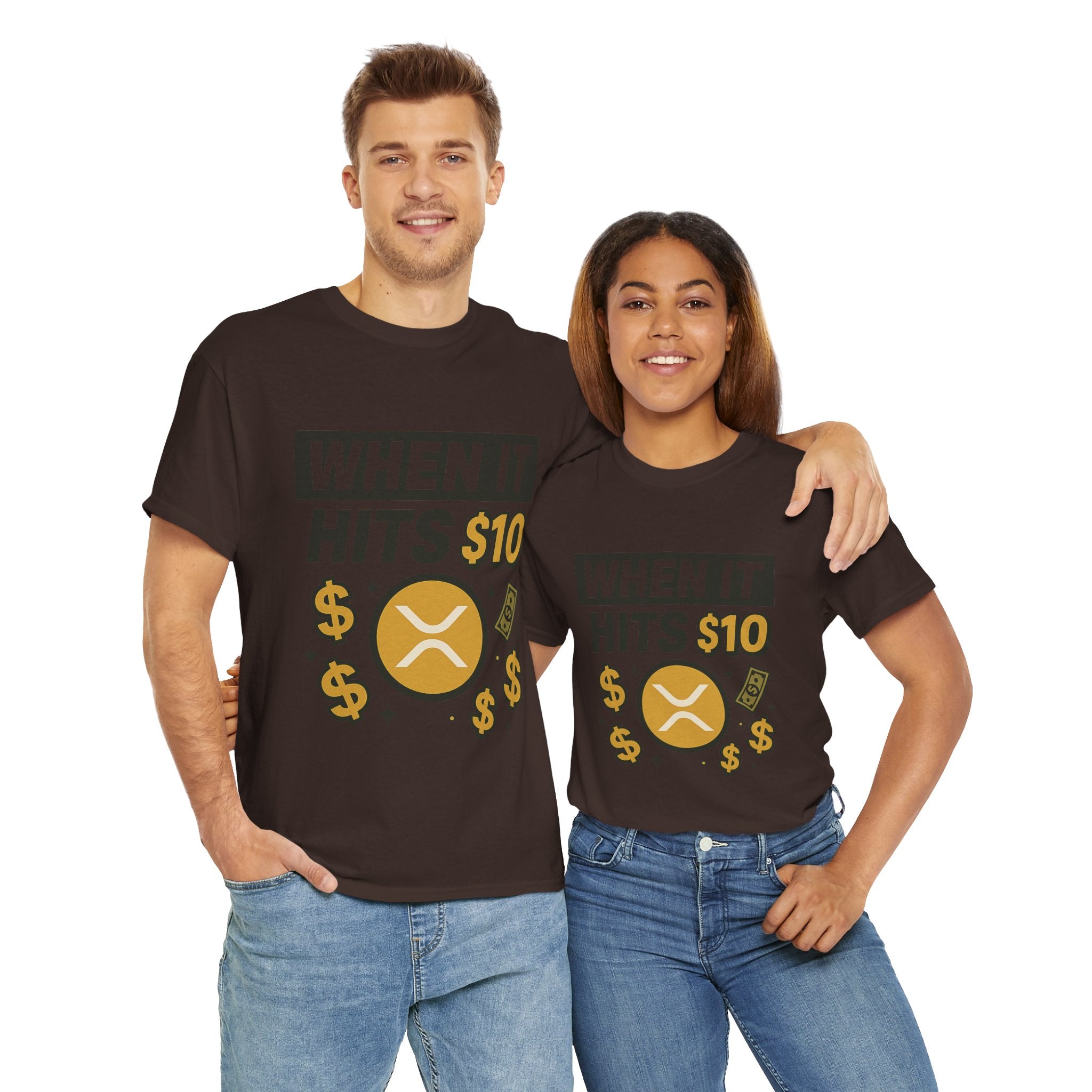 Crypto Tee - "When It Hits 10" Ripple XRP Meme Shirt