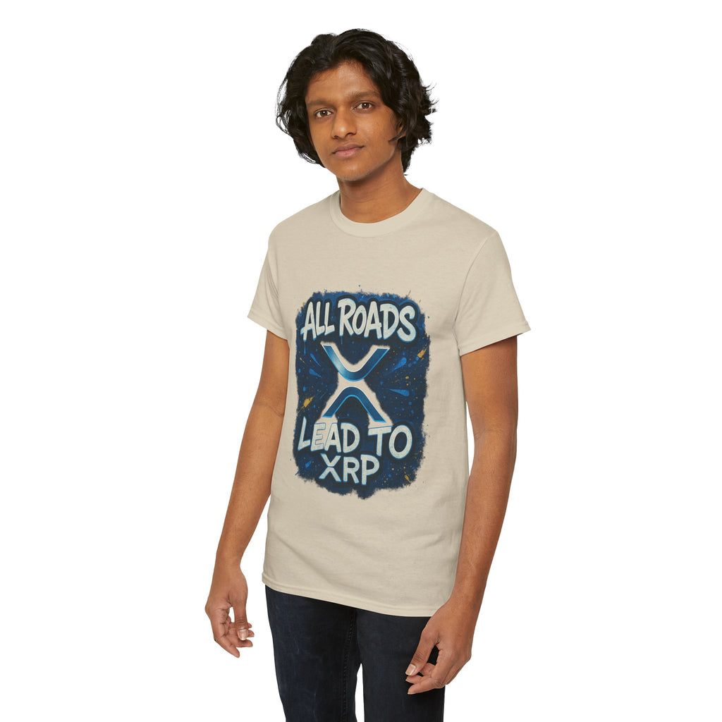 XRP Crypto T-Shirt — "All Roads Lead to XRP" Graphic Tee