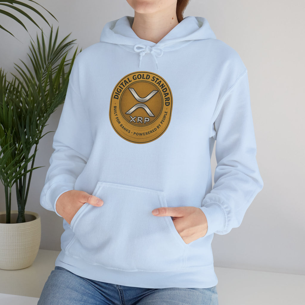 Crypto Coin Logo Hoodie — Digital Gold Standard XRP Emblem