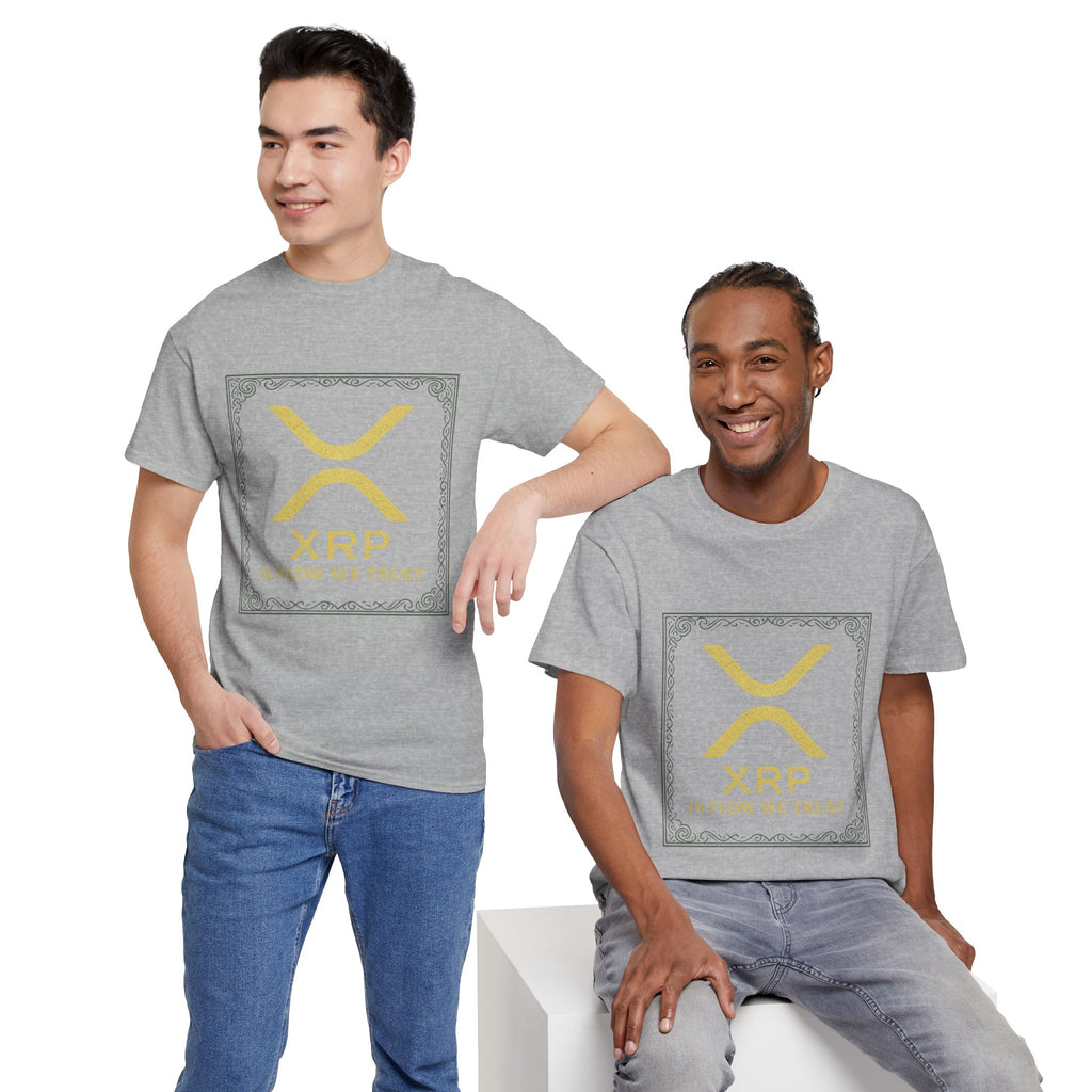 XRP Logo T-Shirt — "In Flow We Trust" Crypto Tee for Ripple Fans