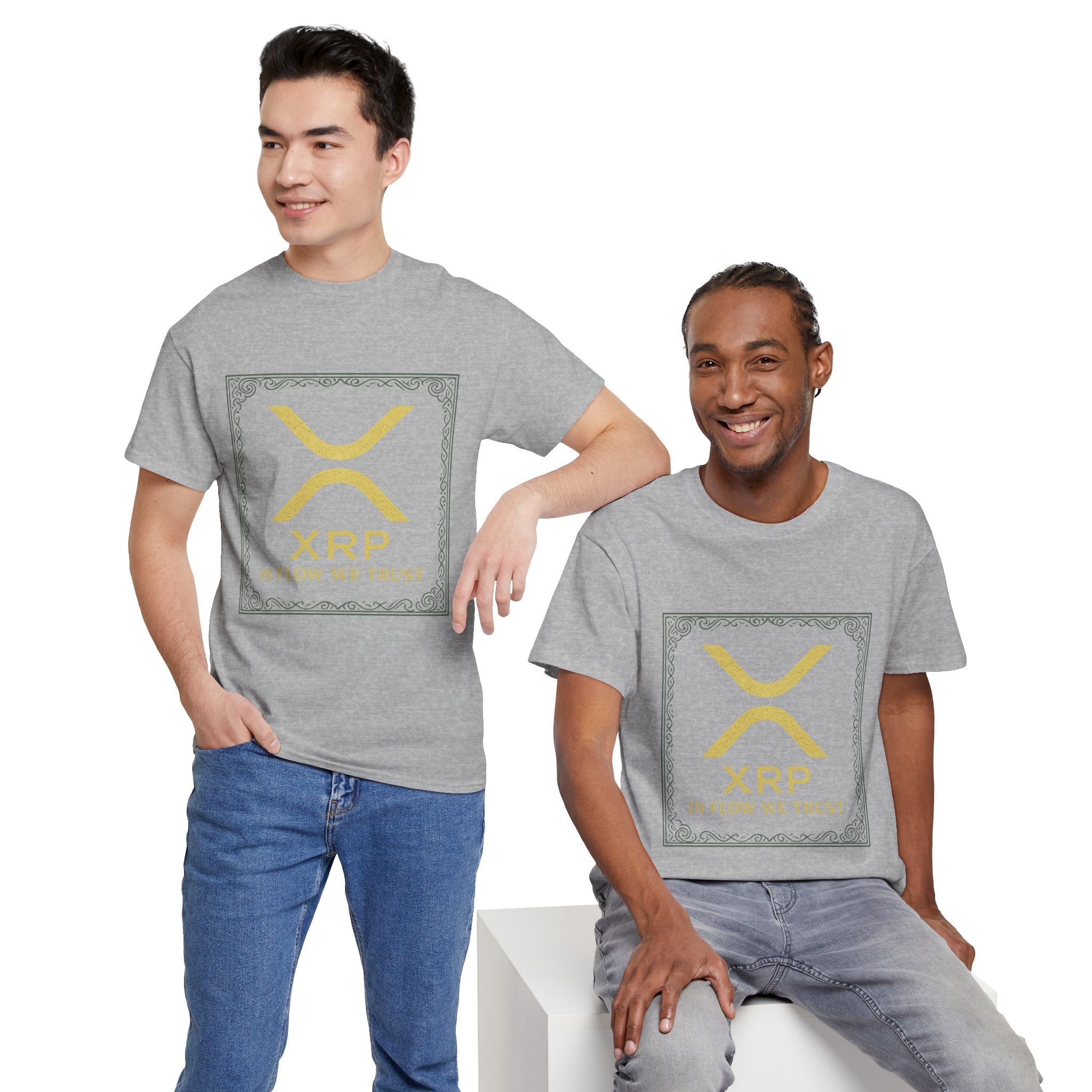 XRP Logo T-Shirt — "In Flow We Trust" Crypto Tee for Ripple Fans