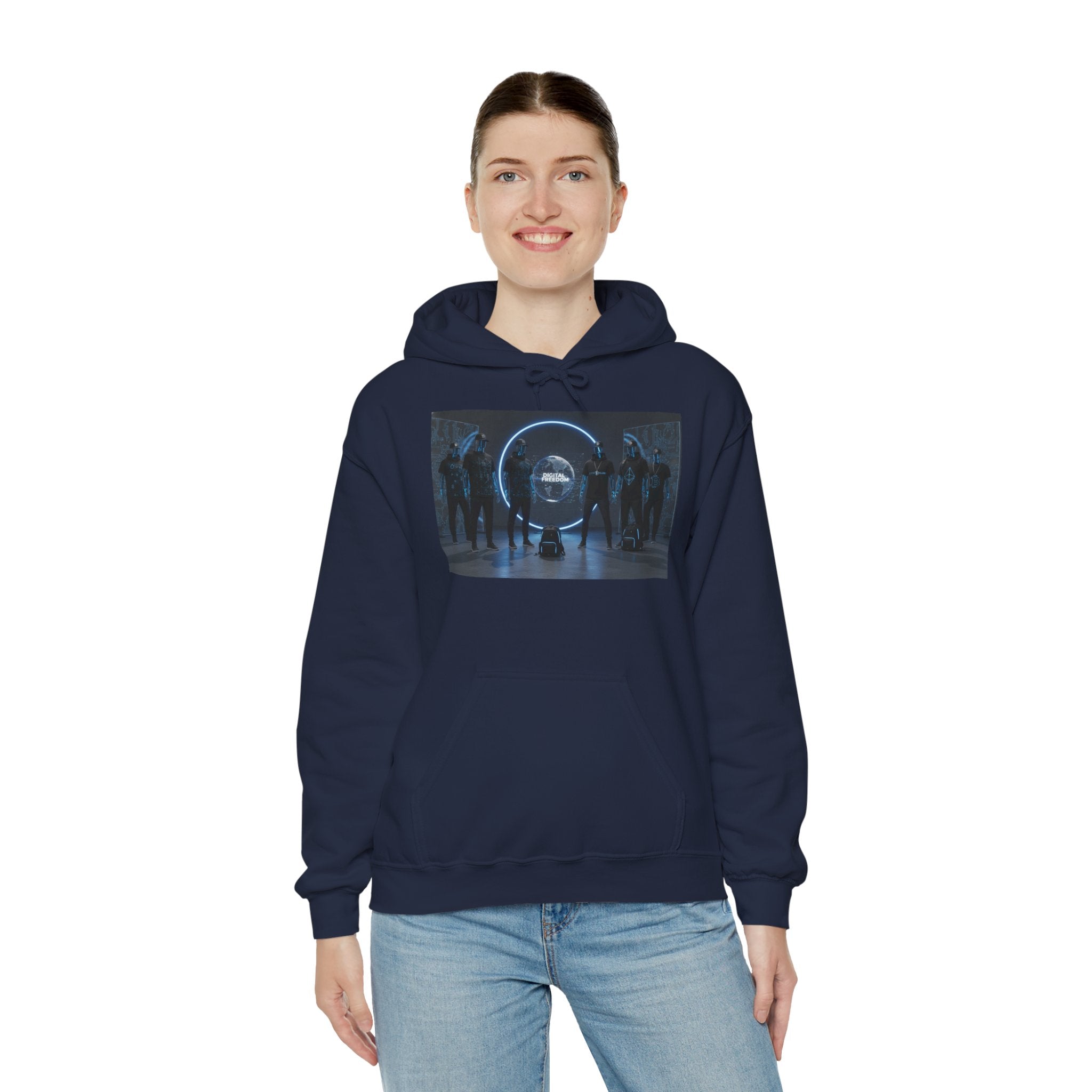 Futuristic Neon Portal Hoodie – Cyberpunk Sci‑Fi Crew Graphic Sweatshirt