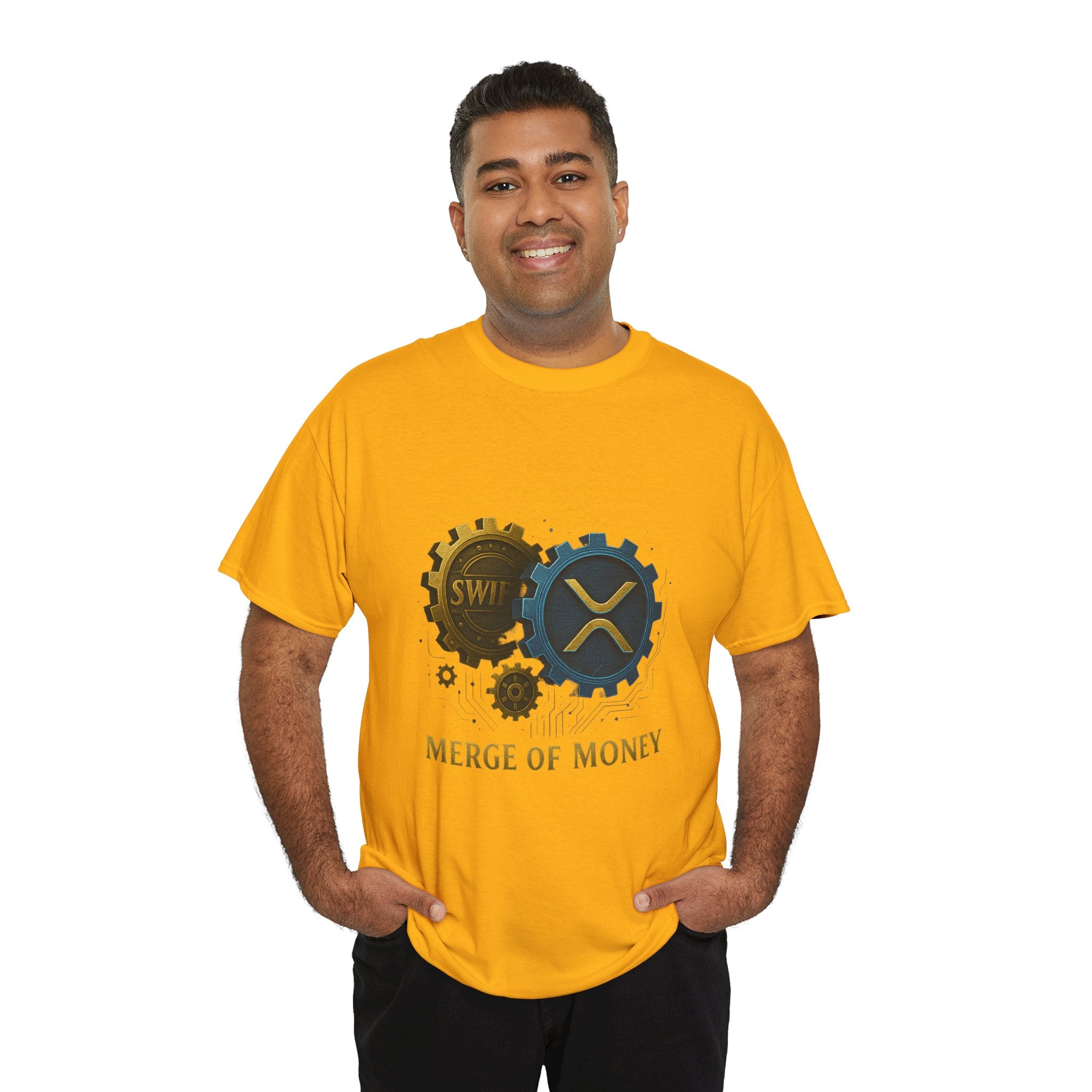 Merge of Money Tee - Cryptocurrency Gears XRP & SWI Crypto T-Shirt