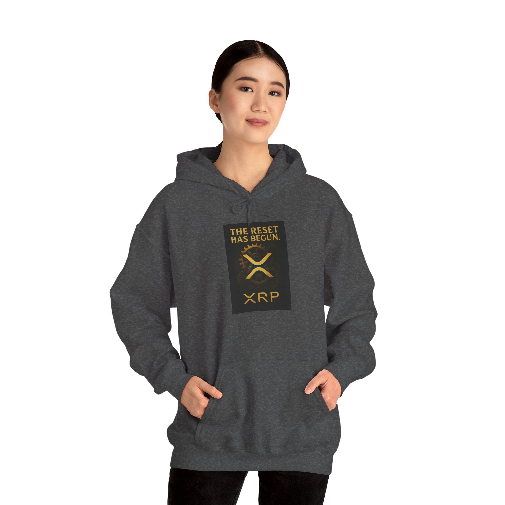 XRP Hoodie — "The Reset Has Begun" Crypto Logo Pullover