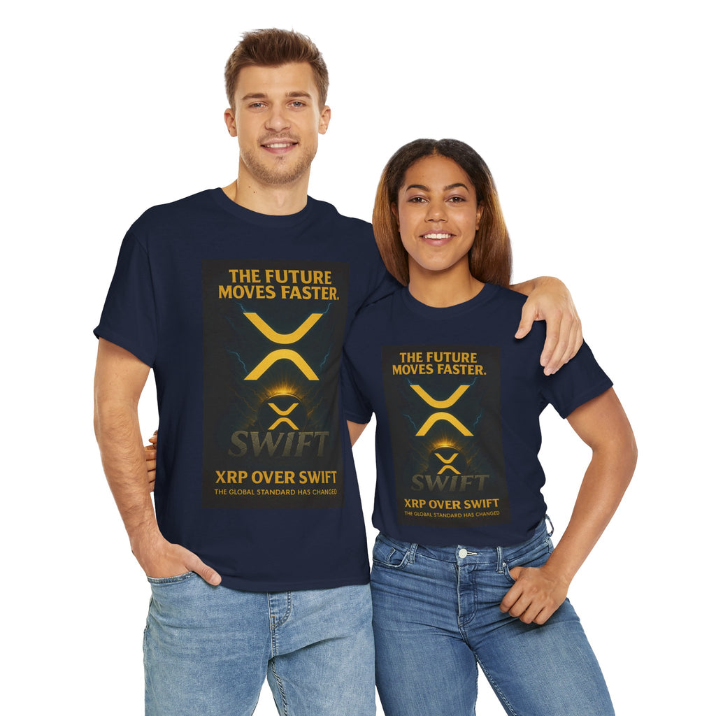 XRP Swift Crypto T-Shirt — “The Future Moves Faster” XRP Over Swift Tee