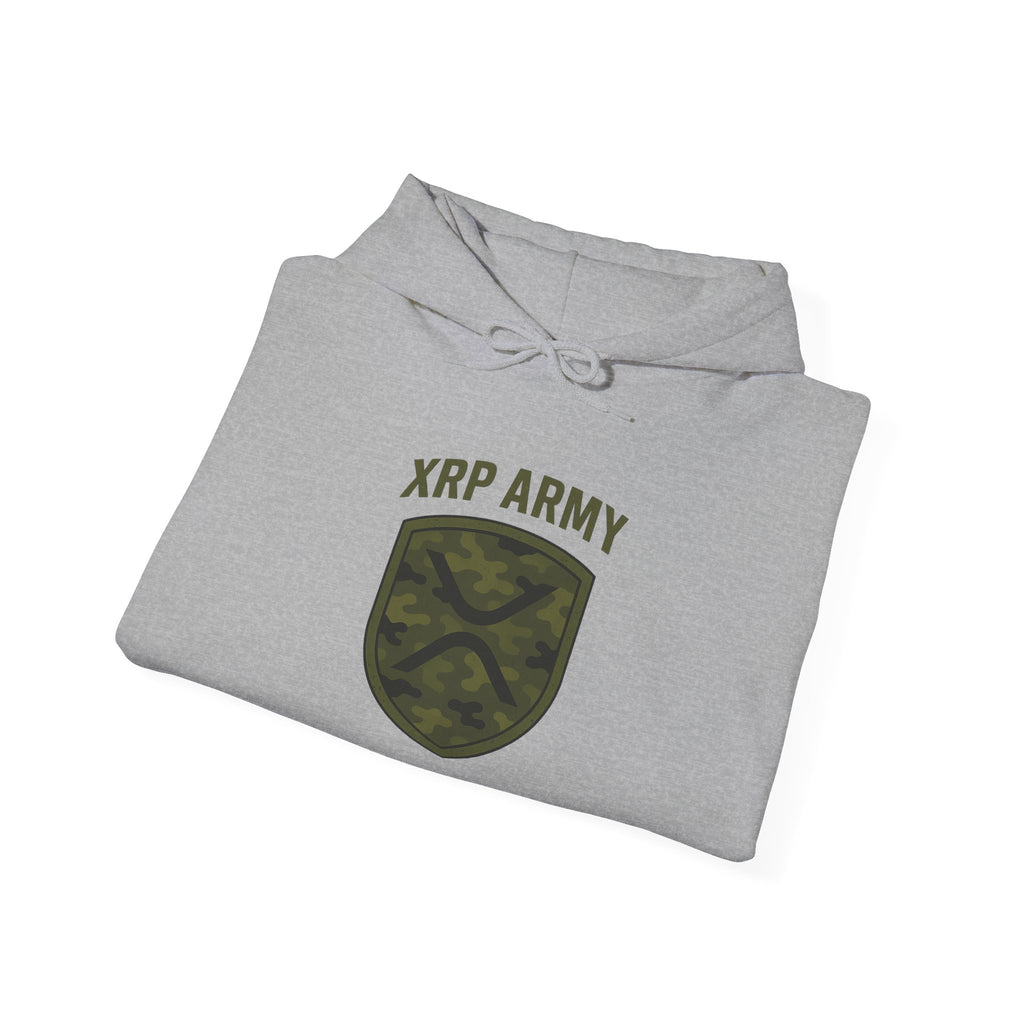 XRP Army Hoodie – Crypto Shield Camouflage Sweatshirt