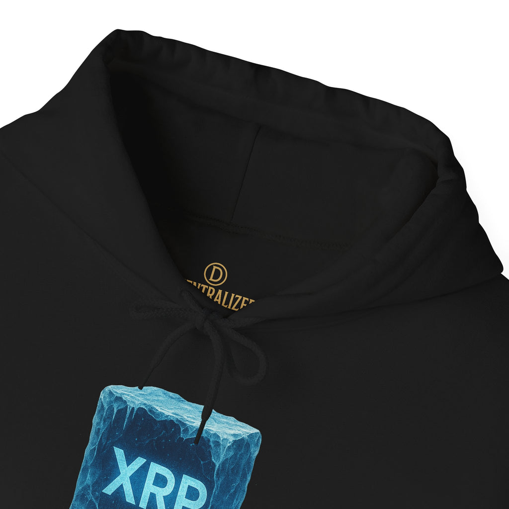 XRP Frozen Cube Hoodie — Crypto Ice Block Sweater for XRP Fans