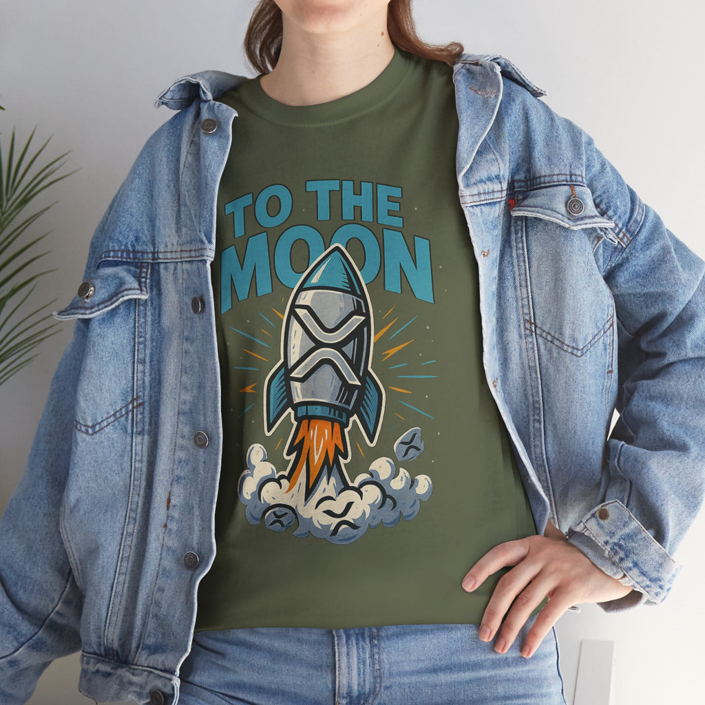 To The Moon Rocket T-Shirt — Space Graphic Tee for Crypto & Space Enthusiasts