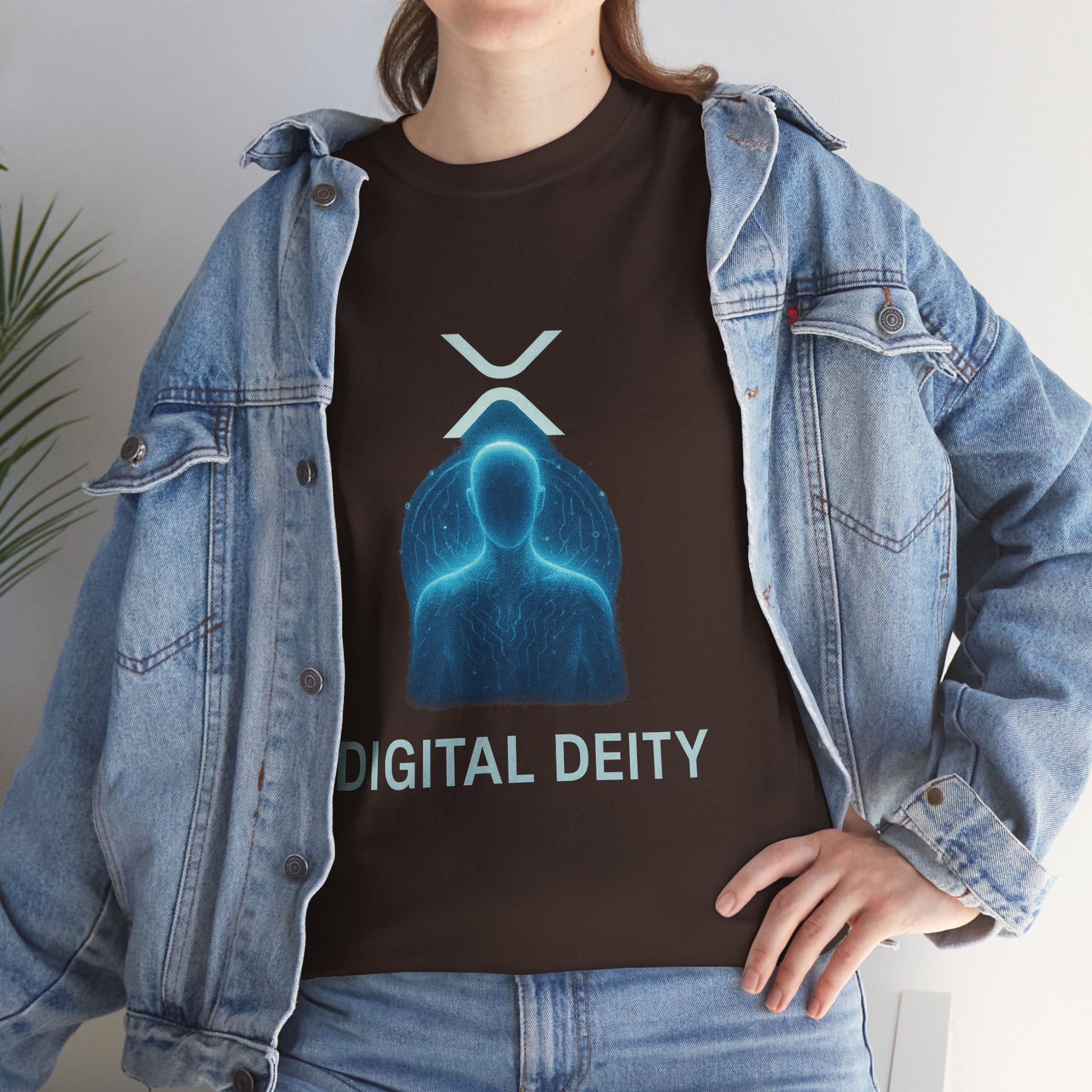 Digital Deity T‑Shirt — Futuristic Neon Tech Hoodie Tee