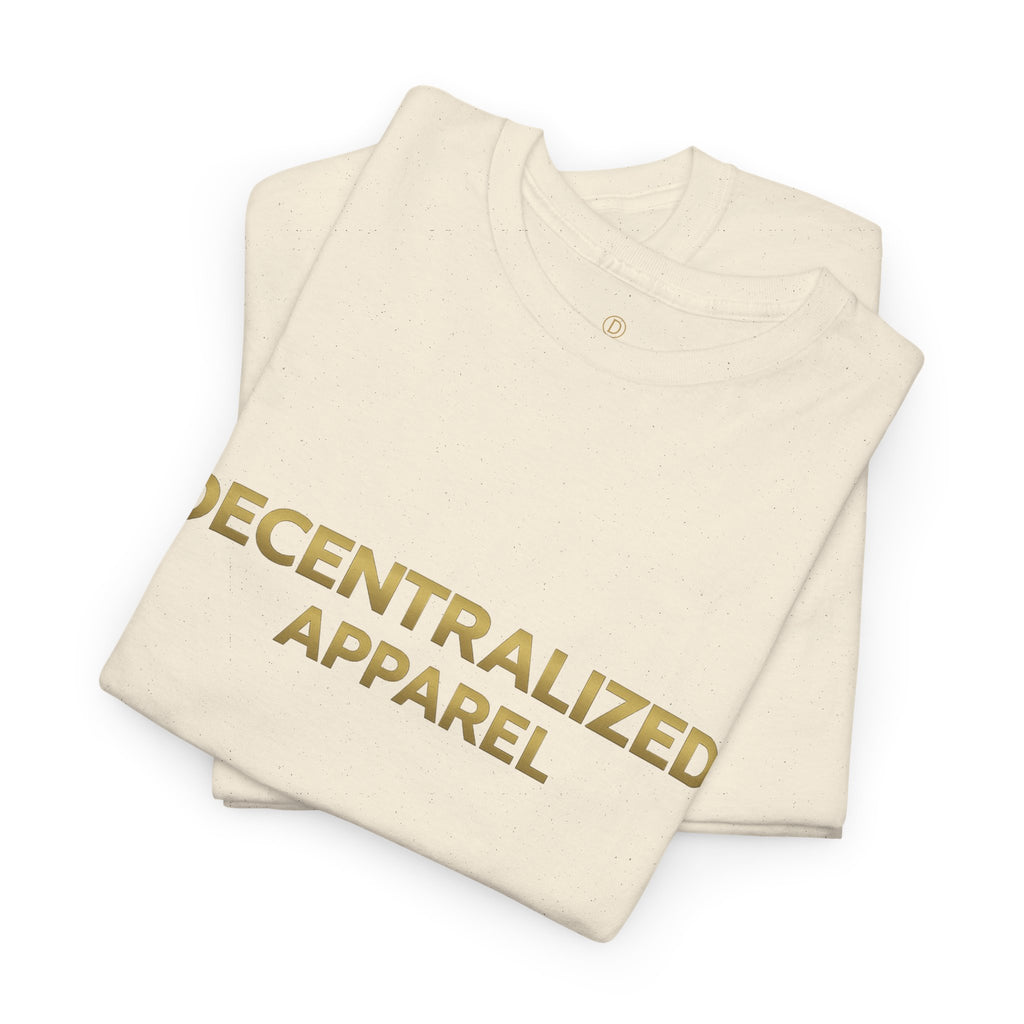 Decentralized Apparel T‑Shirt — Minimal Gold Logo Tee