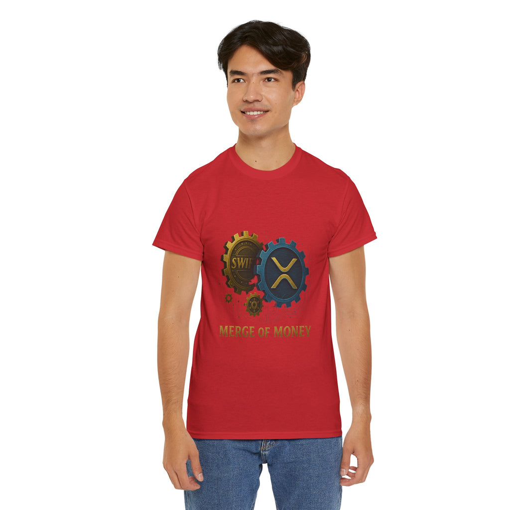 Merge of Money Tee - Cryptocurrency Gears XRP & SWI Crypto T-Shirt