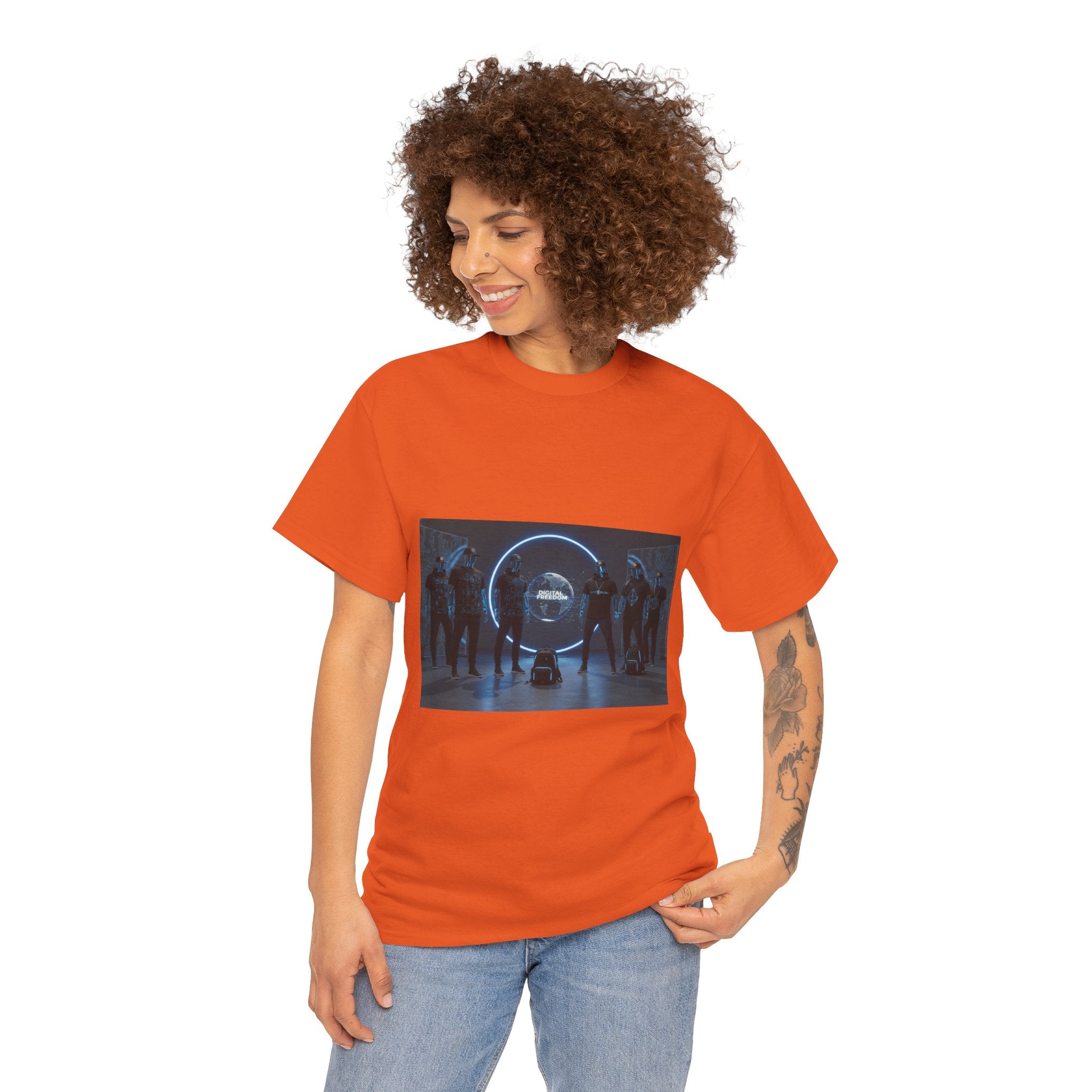 Sci‑Fi Portal Graphic Tee — Futuristic Neon Crew T-Shirt