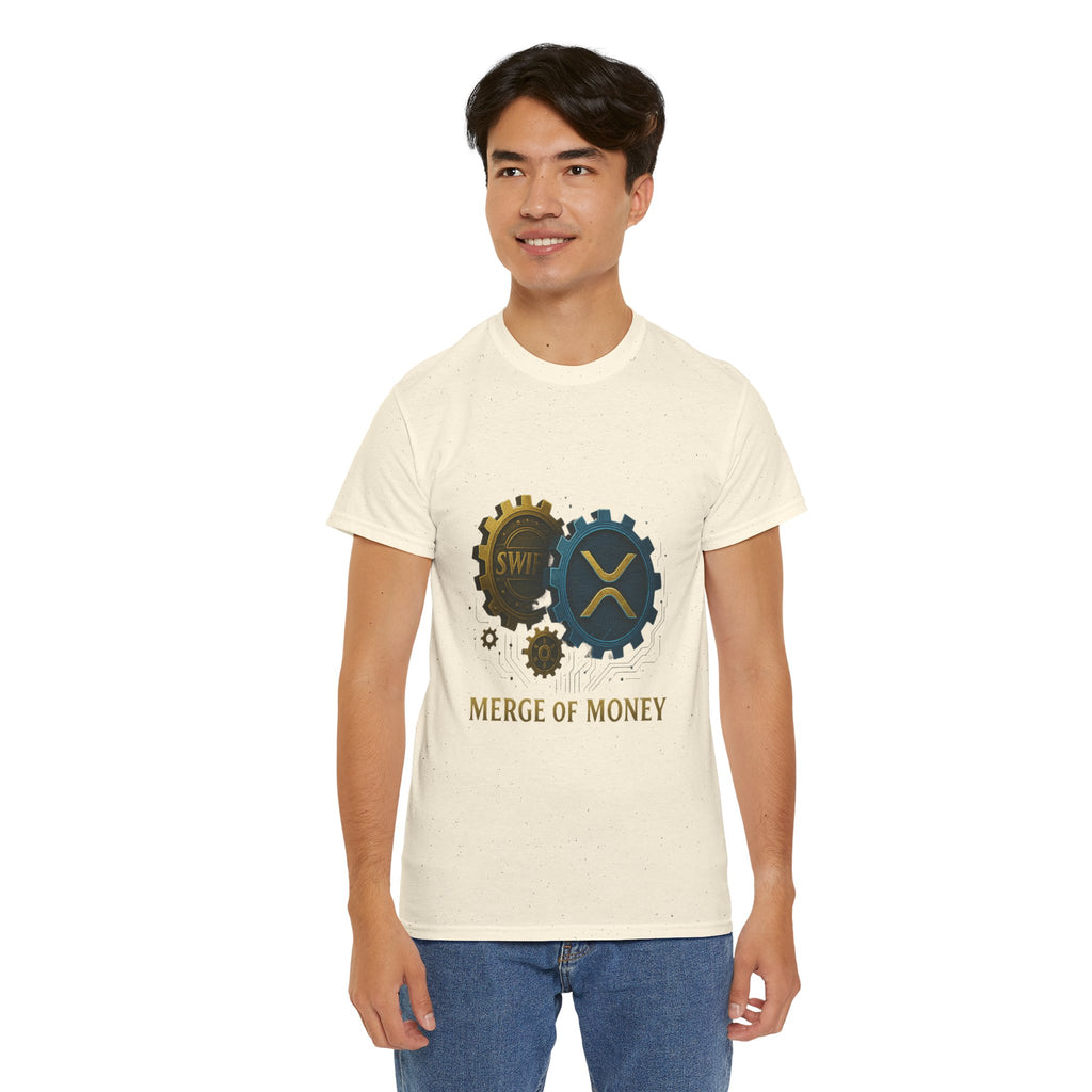 Merge of Money Tee - Cryptocurrency Gears XRP & SWI Crypto T-Shirt