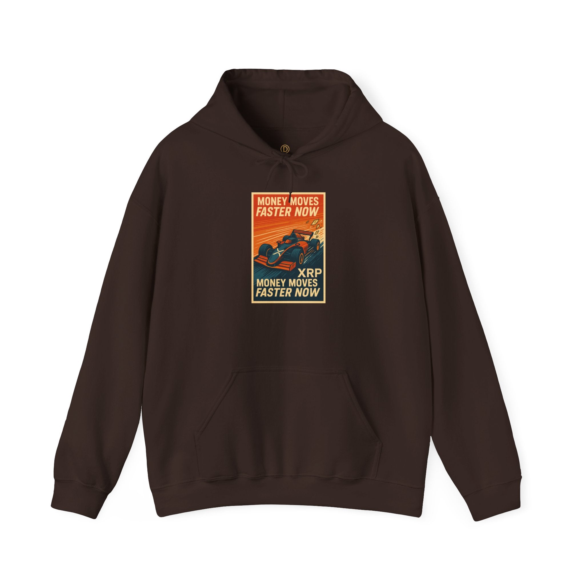 XRP 'Money Moves Faster Now' Hoodie – Crypto Retro Graphic Pullover