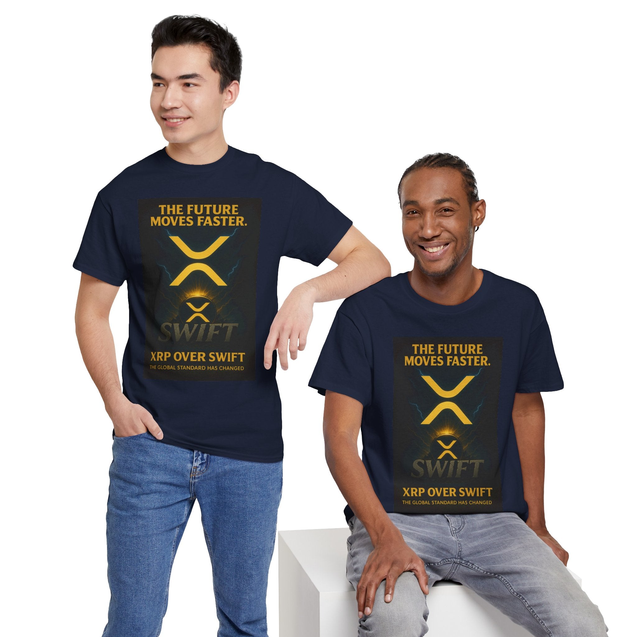 XRP Swift Crypto T-Shirt — “The Future Moves Faster” XRP Over Swift Tee