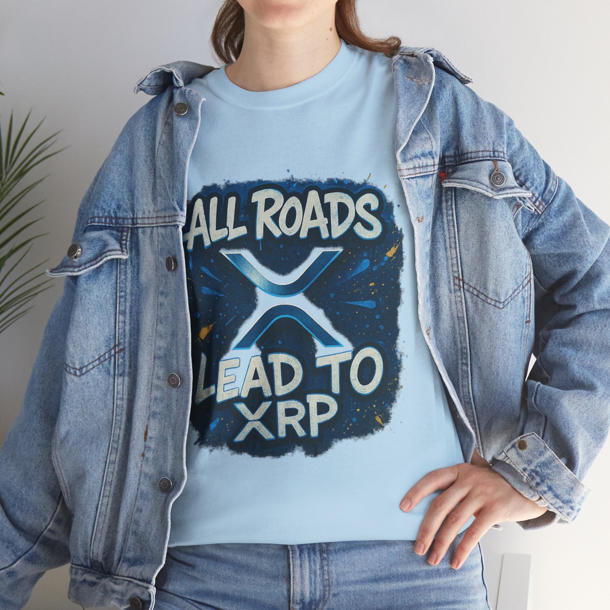 XRP Crypto T-Shirt — "All Roads Lead to XRP" Graphic Tee