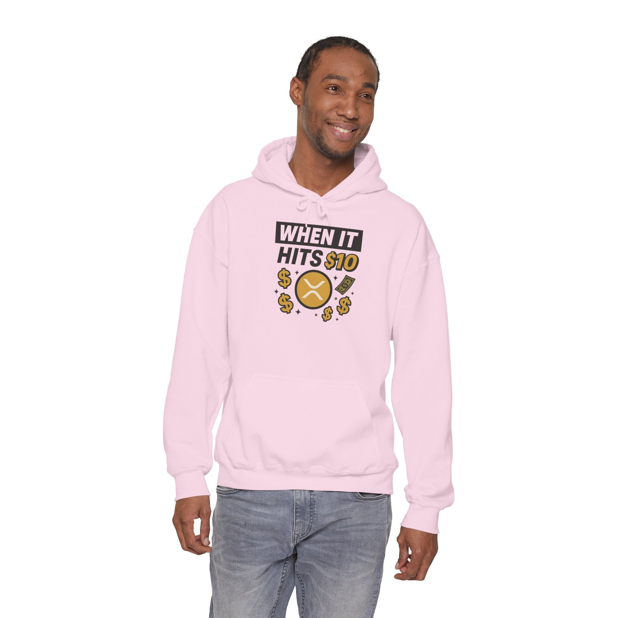 Crypto HODL Hoodie – "When It Hits 10" Funny XRP Coin Sweatshirt