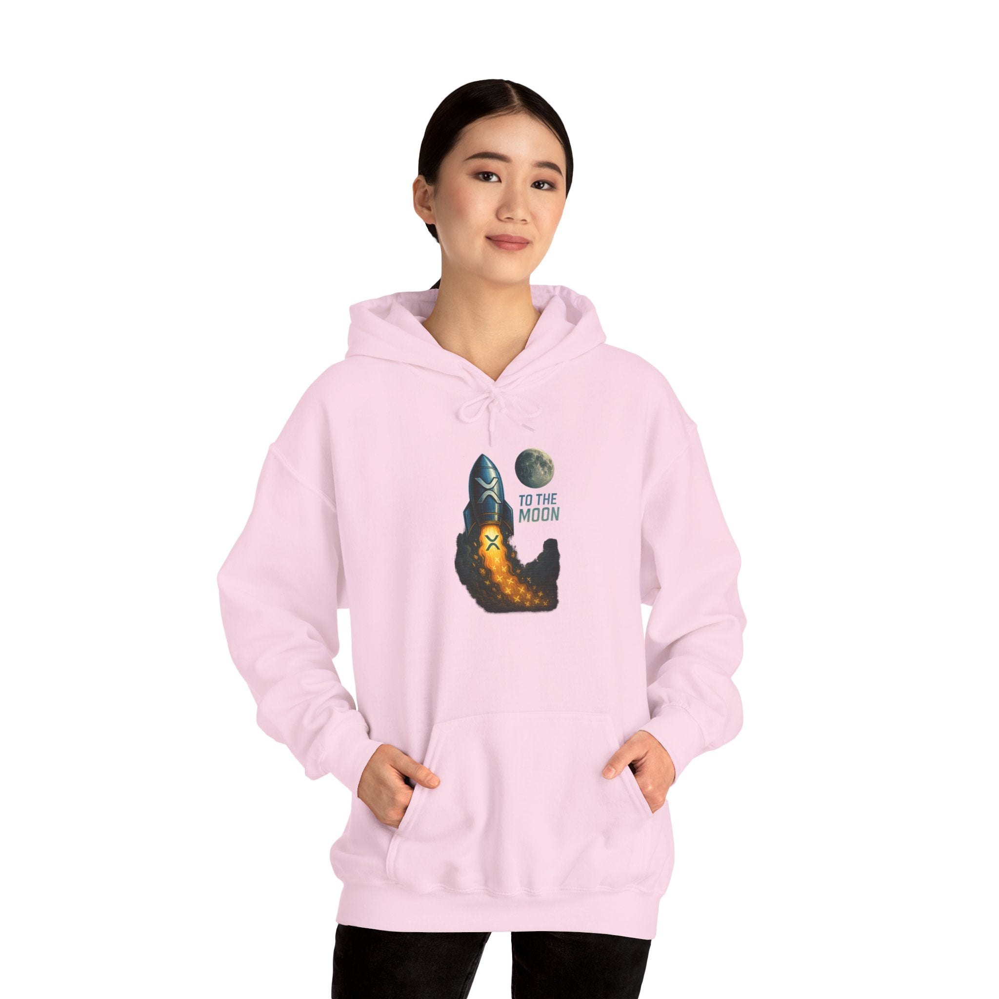 To the Moon Rocket Hoodie — Space Graphic Pullover