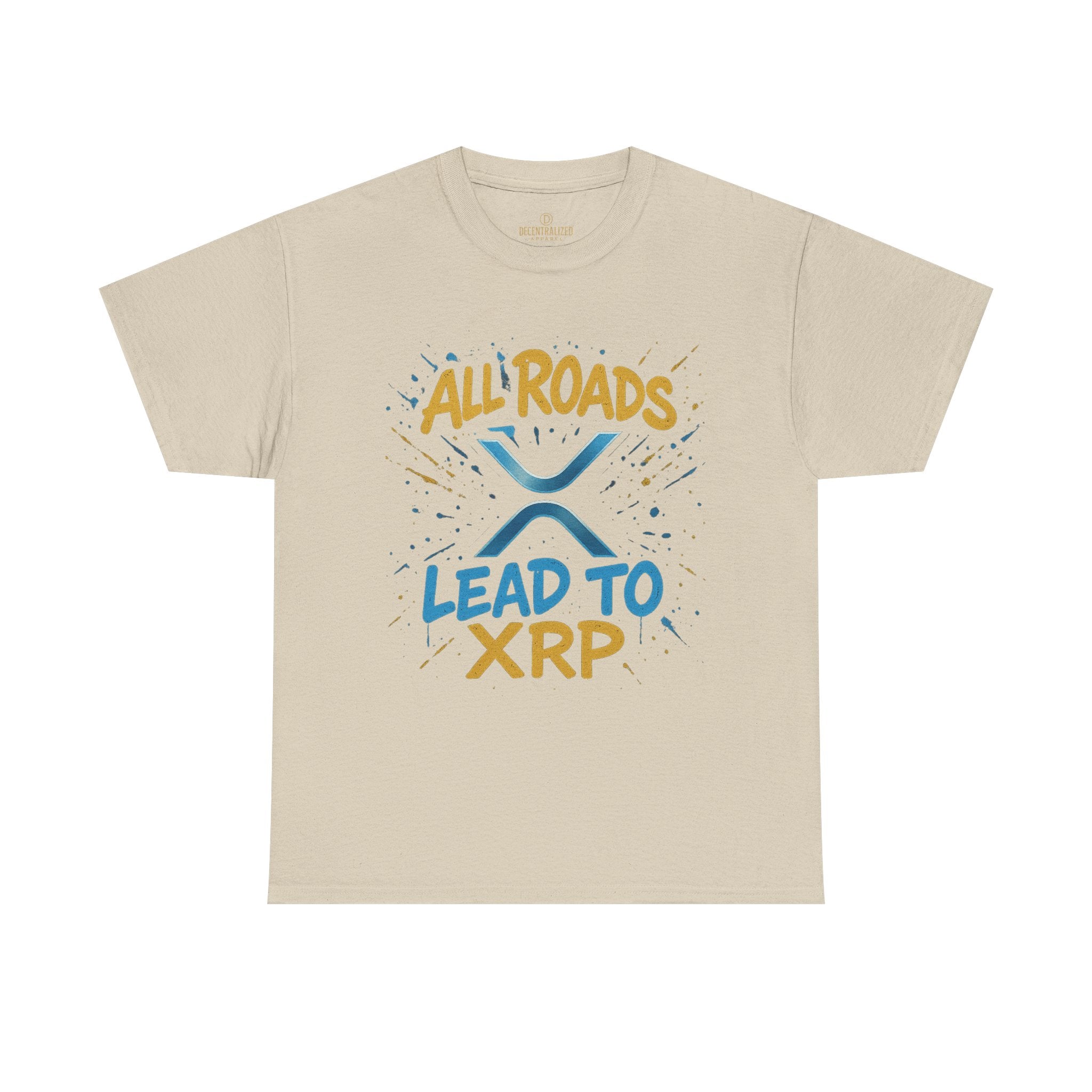 XRP Crypto Tee — "All Roads Lead to XRP" Casual Cryptocurrency Shirt