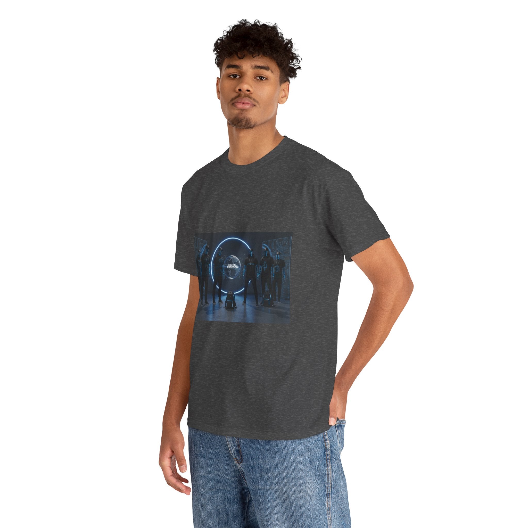 Sci‑Fi Portal Graphic Tee — Futuristic Neon Crew T-Shirt