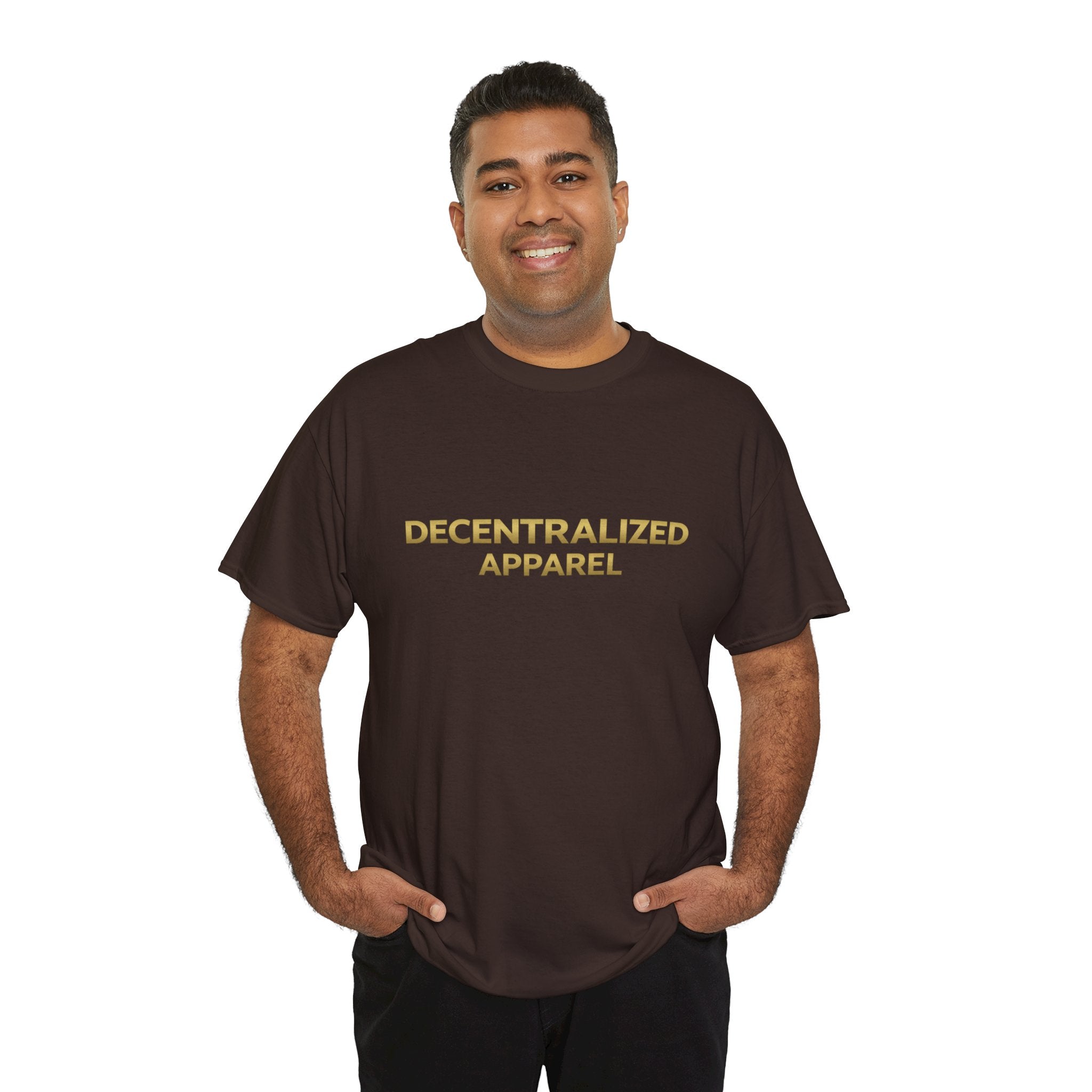 Decentralized Apparel T‑Shirt — Minimal Gold Logo Tee