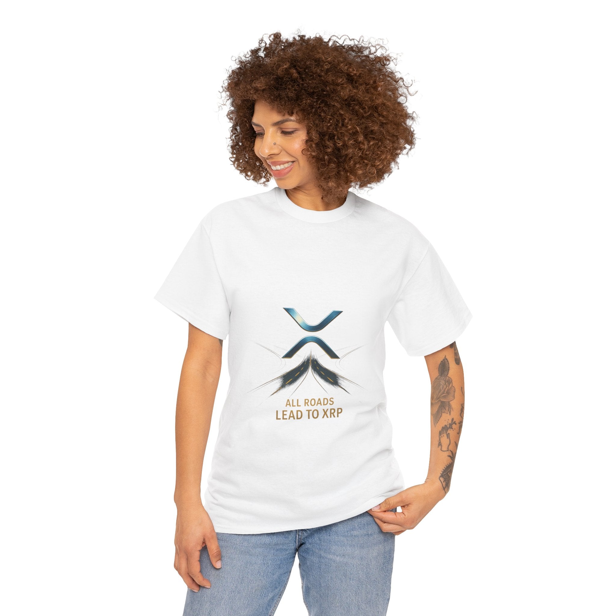 All Roads Lead to XRP T-Shirt — Crypto Ripple Logo Tee