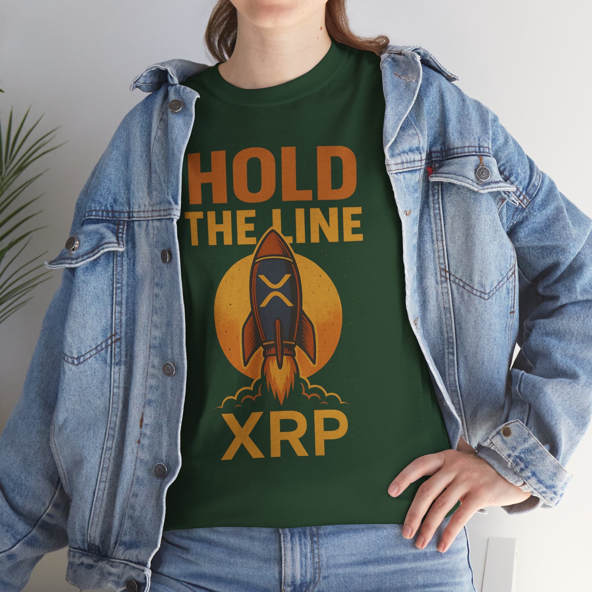 XRP Hold The Line Rocket Tee — Crypto Investor T‑Shirt