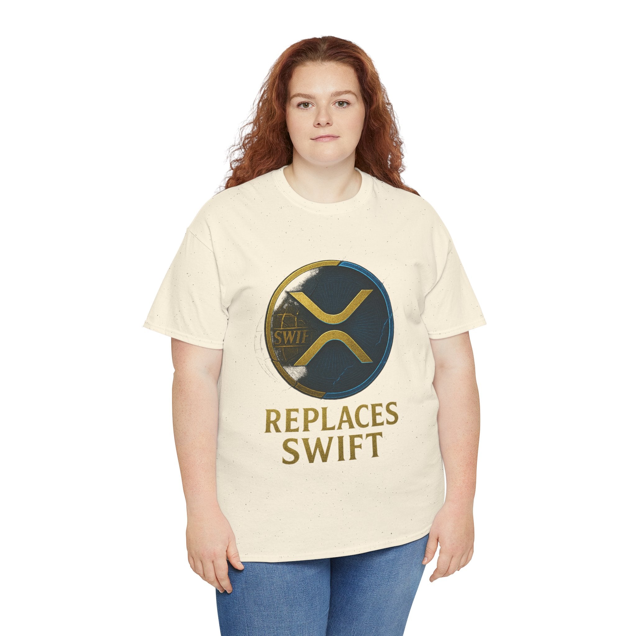 XRP 'Replaces Swift' Cotton Tee — Crypto Ripple Logo T-Shirt