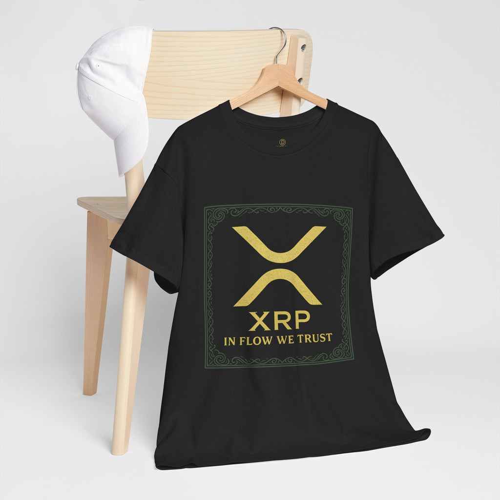 XRP Logo T-Shirt — "In Flow We Trust" Crypto Tee for Ripple Fans