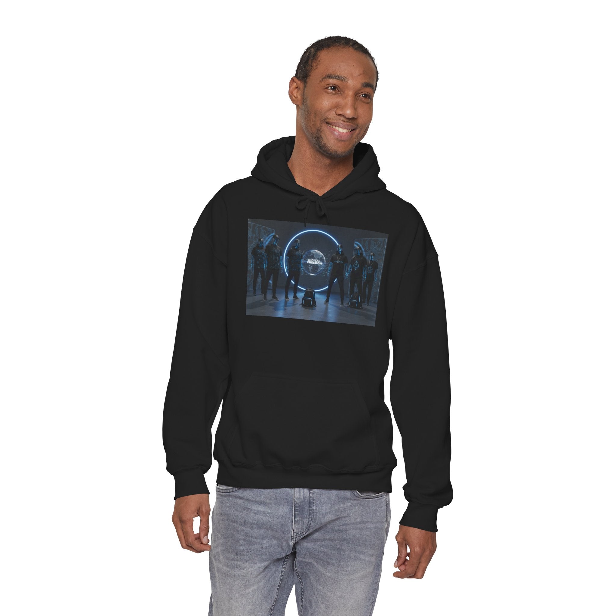 Futuristic Neon Portal Hoodie – Cyberpunk Sci‑Fi Crew Graphic Sweatshirt