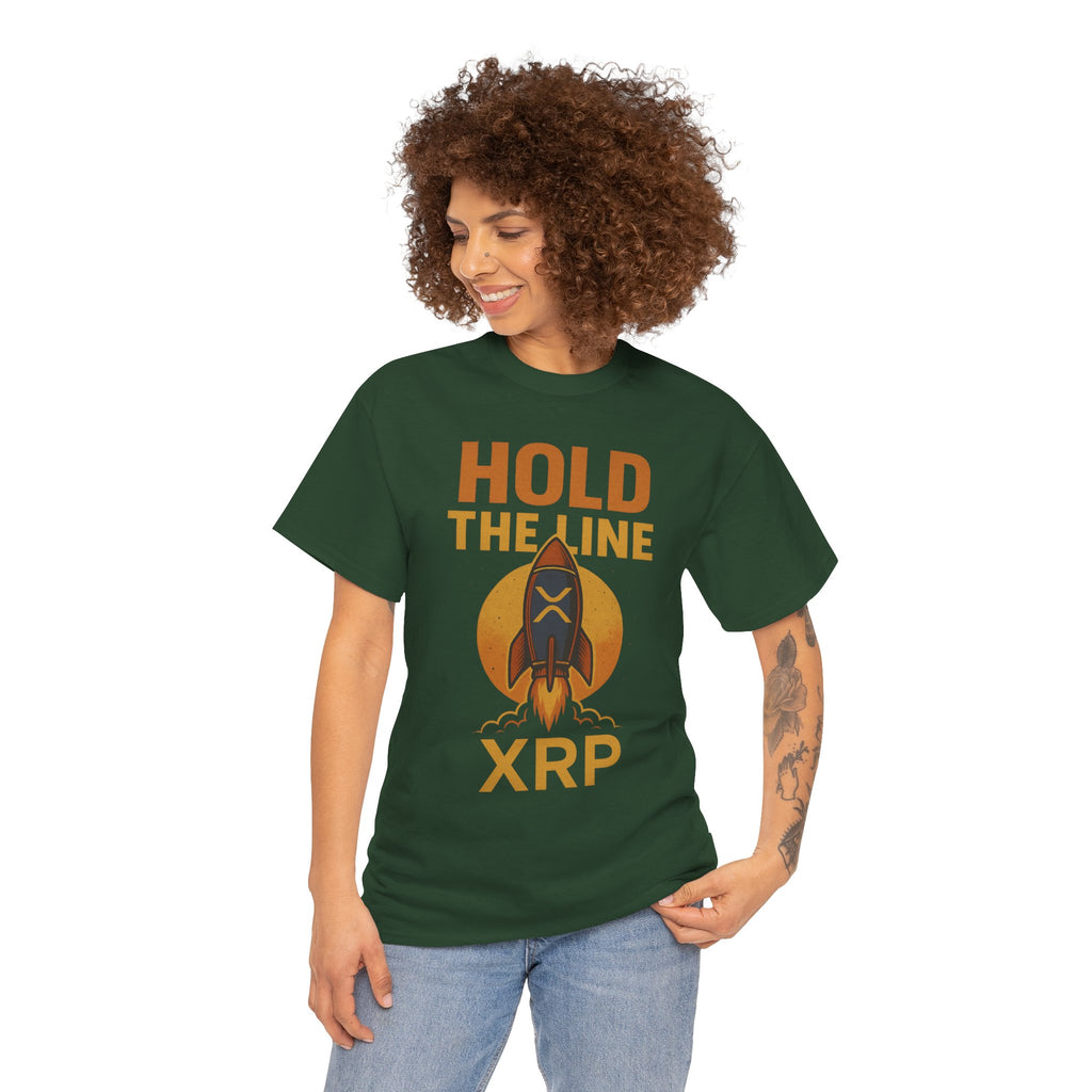 XRP Hold The Line Rocket Tee — Crypto Investor T‑Shirt