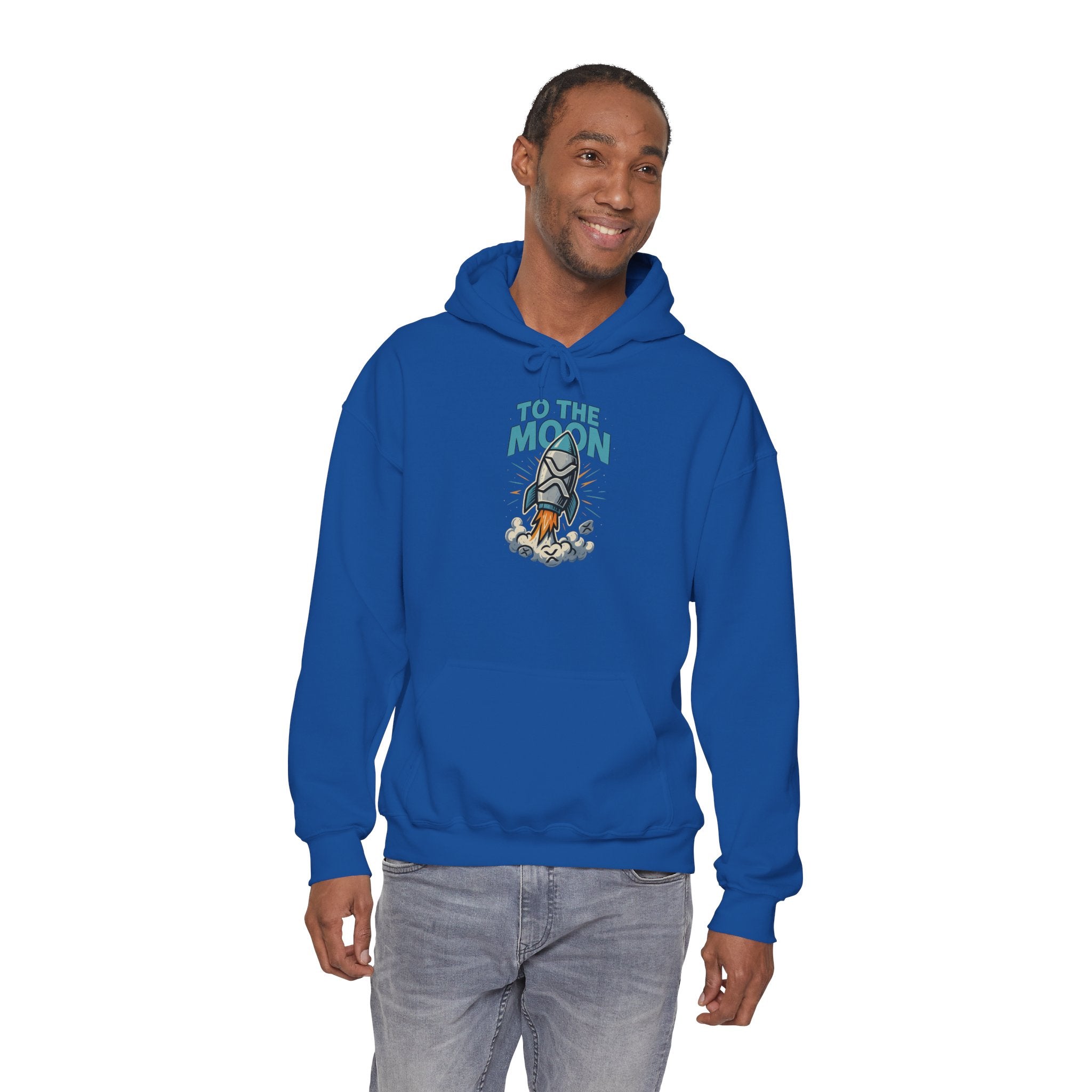 Hoodie — 'To The Moon' Rocket Graphic Pullover