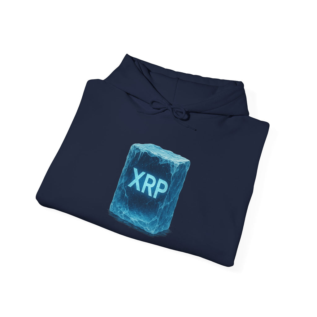 XRP Frozen Cube Hoodie — Crypto Ice Block Sweater for XRP Fans