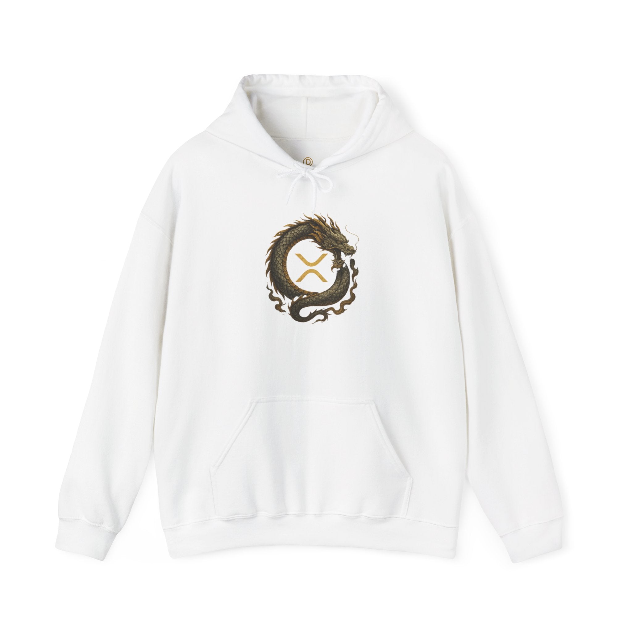 Dragon Ouroboros Hoodie with Ripple Rune — Mythic Symbol Pullover