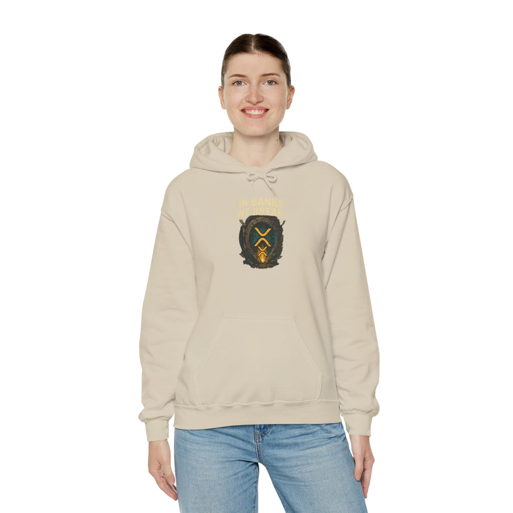 Hoodie — 'In Banks We Trust' Crest Pullover