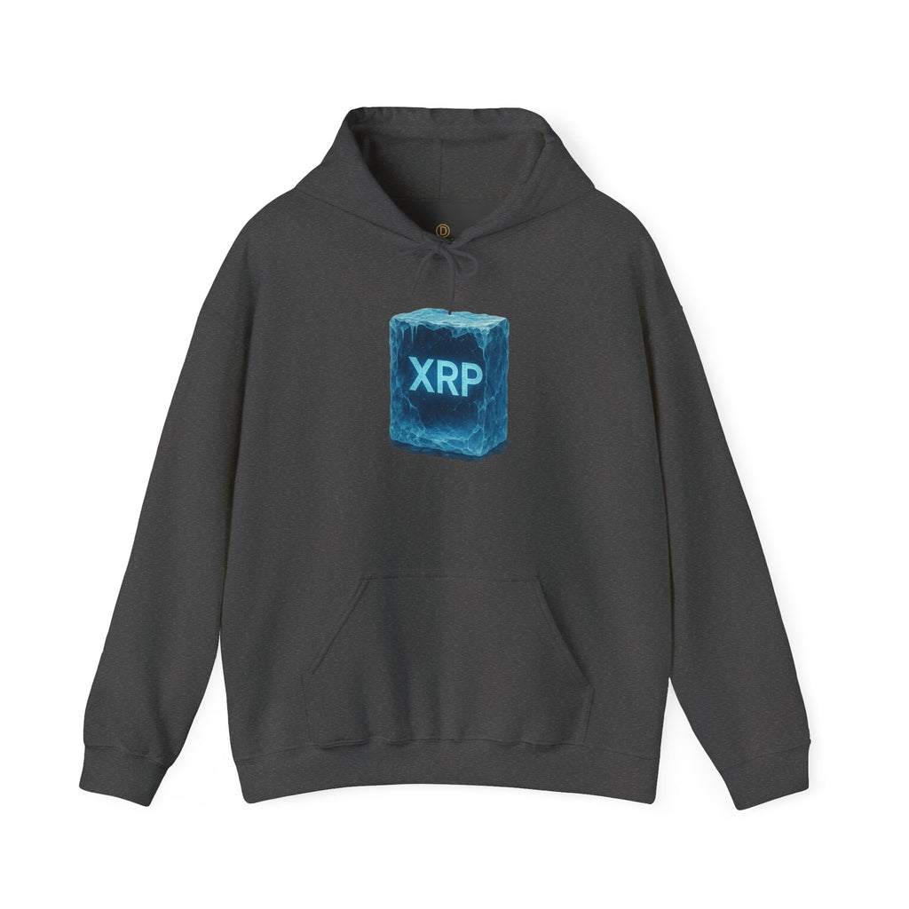 XRP Frozen Cube Hoodie — Crypto Ice Block Sweater for XRP Fans
