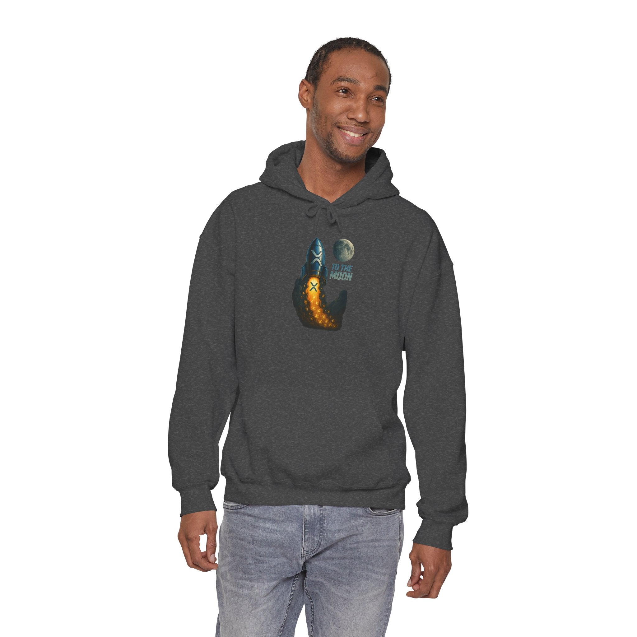 To the Moon Rocket Hoodie — Space Graphic Pullover